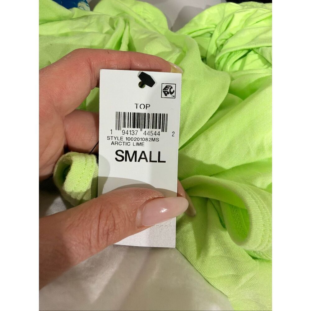 #702. Ideology Arctic Lime Scoop-Neck Log Racerback Tank Top - Picture 5 of 5